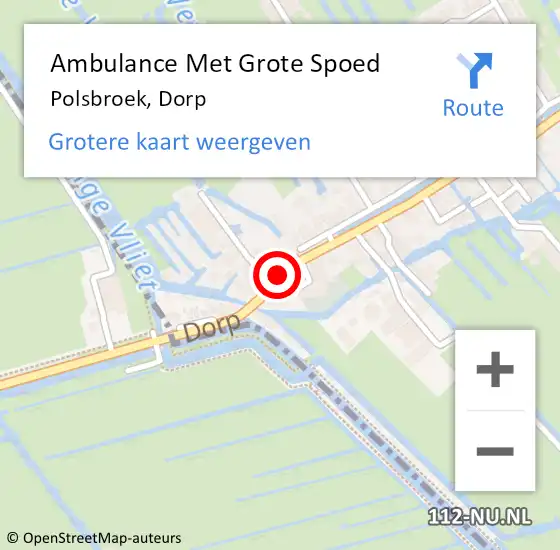 Locatie op kaart van de 112 melding: Ambulance Met Grote Spoed Naar Polsbroek, Dorp op 8 februari 2015 07:49