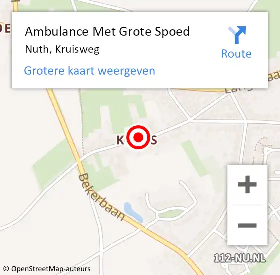 Locatie op kaart van de 112 melding: Ambulance Met Grote Spoed Naar Nuth, Kruisweg op 8 februari 2015 09:26