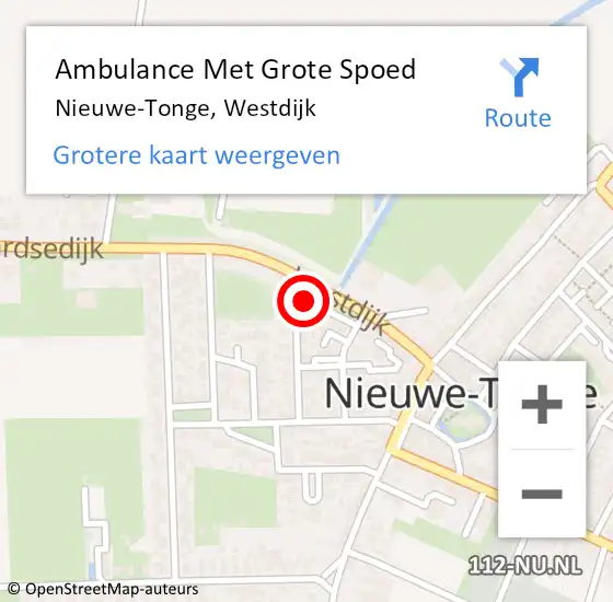 Locatie op kaart van de 112 melding: Ambulance Met Grote Spoed Naar Nieuwe-Tonge, Westdijk op 8 februari 2015 10:13