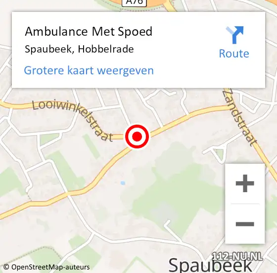 Locatie op kaart van de 112 melding: Ambulance Met Spoed Naar Spaubeek, Hobbelrade op 8 februari 2015 10:26