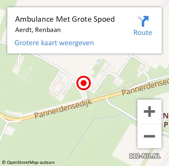 Locatie op kaart van de 112 melding: Ambulance Met Grote Spoed Naar Aerdt, Renbaan op 8 februari 2015 10:47