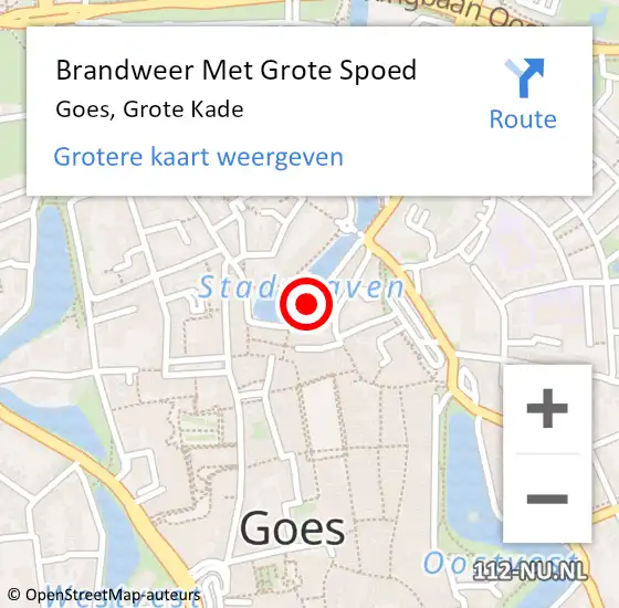 Locatie op kaart van de 112 melding: Brandweer Met Grote Spoed Naar Goes, Grote Kade op 11 september 2013 08:45