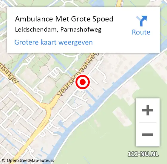 Locatie op kaart van de 112 melding: Ambulance Met Grote Spoed Naar Leidschendam, Parnashofweg op 8 februari 2015 11:14