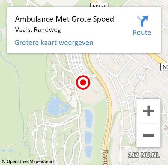 Locatie op kaart van de 112 melding: Ambulance Met Grote Spoed Naar Vaals, Randweg op 8 februari 2015 11:27