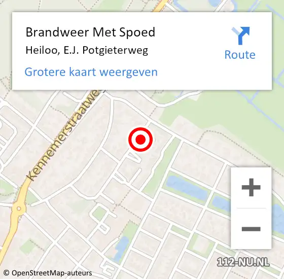 Locatie op kaart van de 112 melding: Brandweer Met Spoed Naar Heiloo, E.J. Potgieterweg op 8 februari 2015 11:37