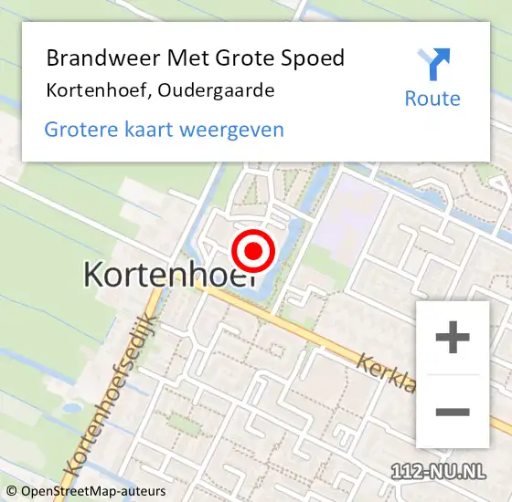 Locatie op kaart van de 112 melding: Brandweer Met Grote Spoed Naar Kortenhoef, Oudergaarde op 8 februari 2015 11:56