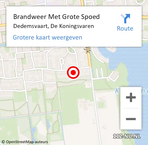 Locatie op kaart van de 112 melding: Brandweer Met Grote Spoed Naar Dedemsvaart, De Koningsvaren op 8 februari 2015 13:23