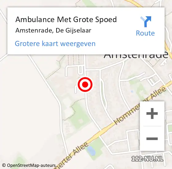Locatie op kaart van de 112 melding: Ambulance Met Grote Spoed Naar Amstenrade, De Gijselaar op 8 februari 2015 14:13