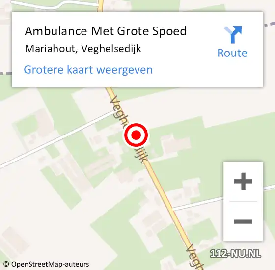 Locatie op kaart van de 112 melding: Ambulance Met Grote Spoed Naar Mariahout, Veghelsedijk op 8 februari 2015 14:54