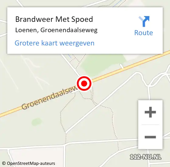 Locatie op kaart van de 112 melding: Brandweer Met Spoed Naar Loenen, Groenendaalseweg op 8 februari 2015 14:57