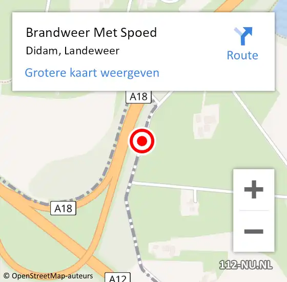 Locatie op kaart van de 112 melding: Brandweer Met Spoed Naar Didam, Landeweer op 8 februari 2015 15:00