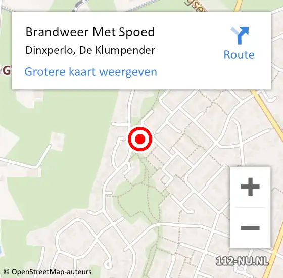 Locatie op kaart van de 112 melding: Brandweer Met Spoed Naar Dinxperlo, De Klumpender op 8 februari 2015 15:16