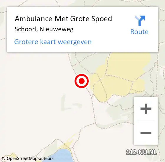 Locatie op kaart van de 112 melding: Ambulance Met Grote Spoed Naar Schoorl, Nieuweweg op 8 februari 2015 15:23