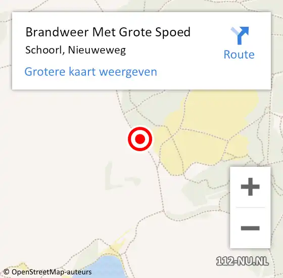 Locatie op kaart van de 112 melding: Brandweer Met Grote Spoed Naar Schoorl, Nieuweweg op 8 februari 2015 15:24