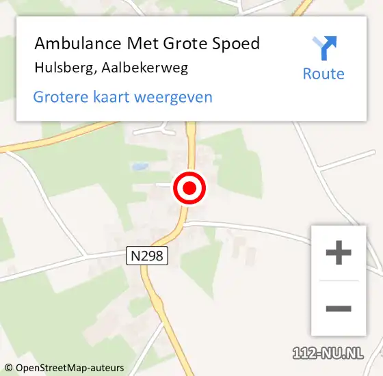 Locatie op kaart van de 112 melding: Ambulance Met Grote Spoed Naar Hulsberg, Aalbekerweg op 8 februari 2015 16:43