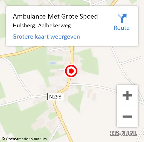 Locatie op kaart van de 112 melding: Ambulance Met Grote Spoed Naar Hulsberg, Aalbekerweg op 8 februari 2015 16:44