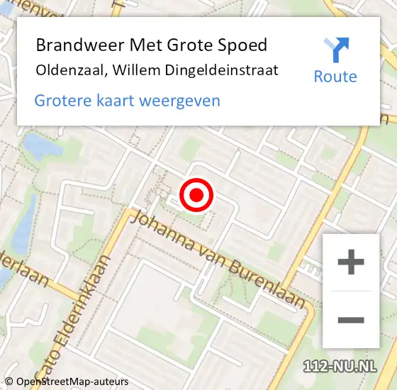 Locatie op kaart van de 112 melding: Brandweer Met Grote Spoed Naar Oldenzaal, Willem Dingeldeinstraat op 8 februari 2015 16:58