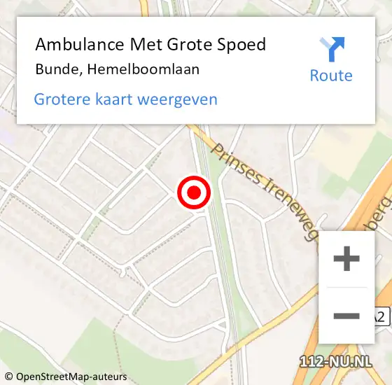 Locatie op kaart van de 112 melding: Ambulance Met Grote Spoed Naar Bunde, Hemelboomlaan op 8 februari 2015 17:56