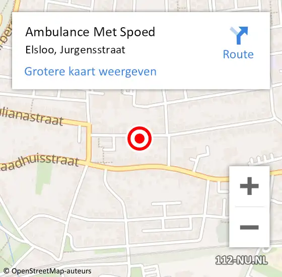 Locatie op kaart van de 112 melding: Ambulance Met Spoed Naar Elsloo, Jurgensstraat op 8 februari 2015 18:34