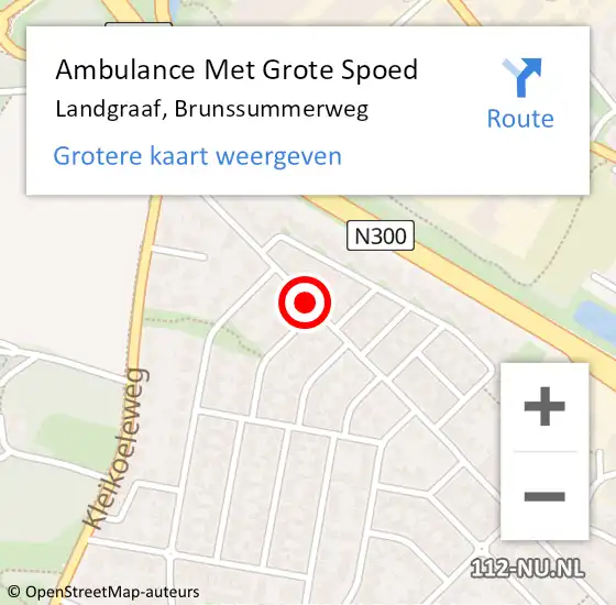 Locatie op kaart van de 112 melding: Ambulance Met Grote Spoed Naar Landgraaf, Brunssummerweg op 8 februari 2015 19:26