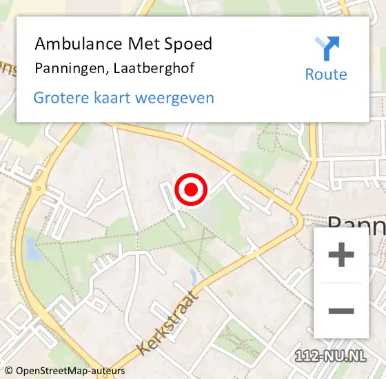 Locatie op kaart van de 112 melding: Ambulance Met Spoed Naar Panningen, Laatberghof op 8 februari 2015 21:03