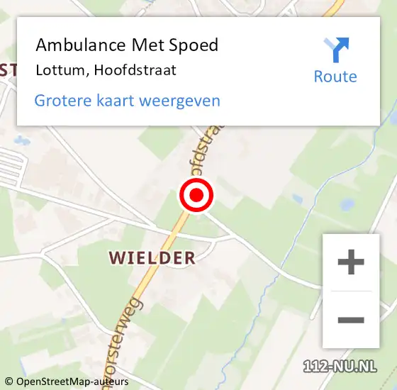 Locatie op kaart van de 112 melding: Ambulance Met Spoed Naar Lottum, Hoofdstraat op 8 februari 2015 21:19