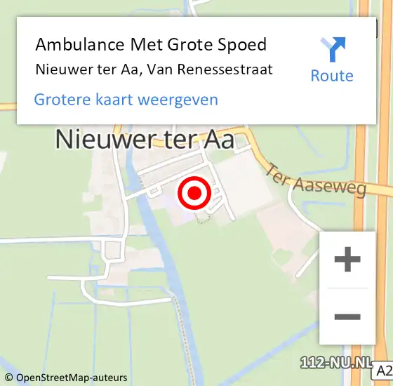 Locatie op kaart van de 112 melding: Ambulance Met Grote Spoed Naar Nieuwer ter Aa, Van Renessestraat op 8 februari 2015 21:29