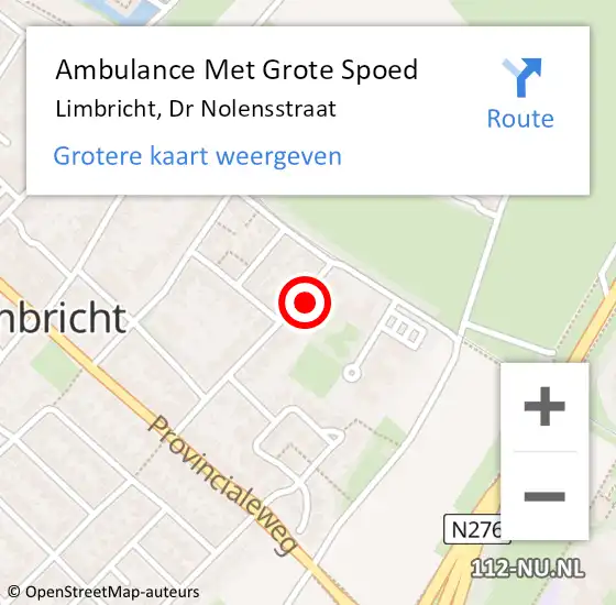 Locatie op kaart van de 112 melding: Ambulance Met Grote Spoed Naar Limbricht, Dr Nolensstraat op 8 februari 2015 23:08