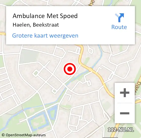 Locatie op kaart van de 112 melding: Ambulance Met Spoed Naar Haelen, Beekstraat op 8 februari 2015 23:17