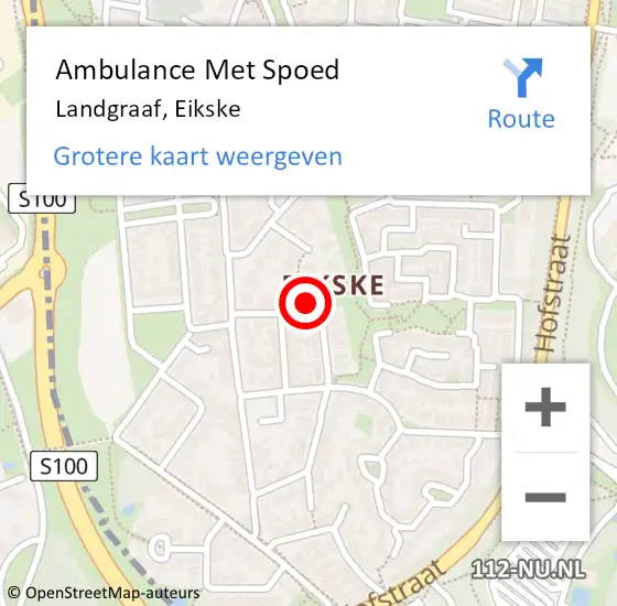 Locatie op kaart van de 112 melding: Ambulance Met Spoed Naar Landgraaf, Eikske op 9 februari 2015 00:02