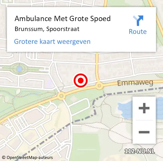 Locatie op kaart van de 112 melding: Ambulance Met Grote Spoed Naar Brunssum, Spoorstraat op 9 februari 2015 01:09