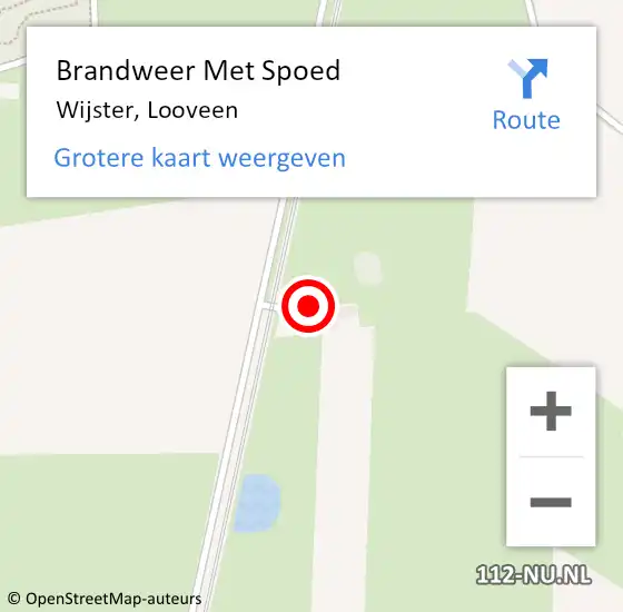 Locatie op kaart van de 112 melding: Brandweer Met Spoed Naar Wijster, Looveen op 29 oktober 2013 09:57