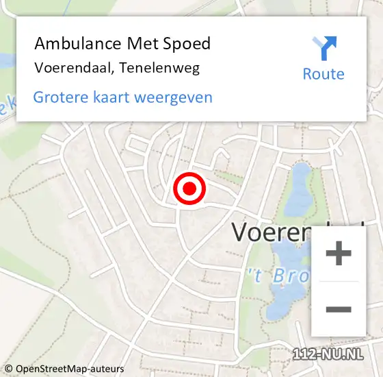 Locatie op kaart van de 112 melding: Ambulance Met Spoed Naar Voerendaal, Tenelenweg op 9 februari 2015 04:07