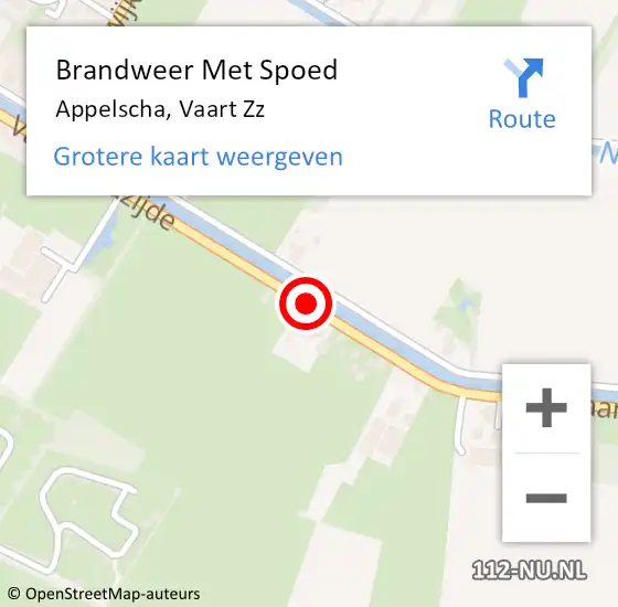 Locatie op kaart van de 112 melding: Brandweer Met Spoed Naar Appelscha, Vaart Zz op 9 februari 2015 04:58