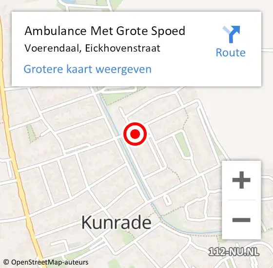 Locatie op kaart van de 112 melding: Ambulance Met Grote Spoed Naar Voerendaal, Eickhovenstraat op 9 februari 2015 07:14