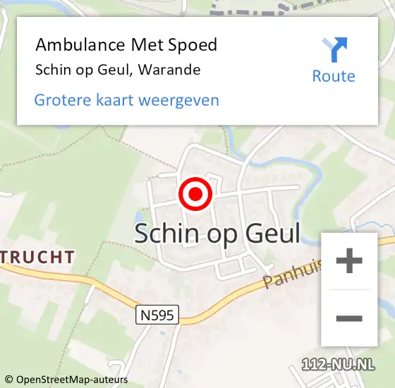 Locatie op kaart van de 112 melding: Ambulance Met Spoed Naar Schin op Geul, Warande op 9 februari 2015 09:38
