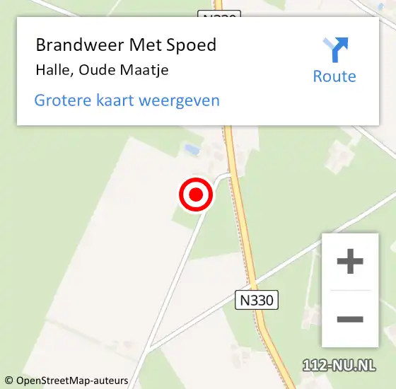 Locatie op kaart van de 112 melding: Brandweer Met Spoed Naar Halle, Oude Maatje op 9 februari 2015 09:48