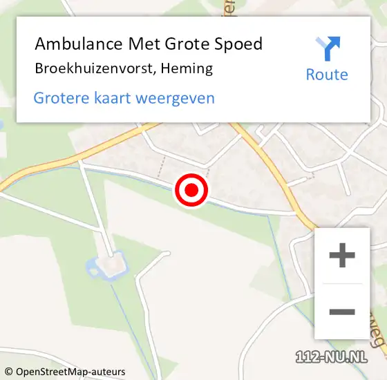 Locatie op kaart van de 112 melding: Ambulance Met Grote Spoed Naar Broekhuizenvorst, Heming op 9 februari 2015 10:46