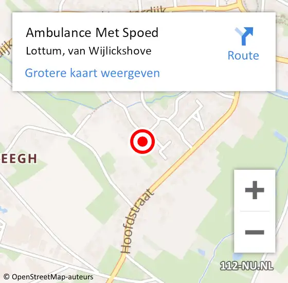 Locatie op kaart van de 112 melding: Ambulance Met Spoed Naar Lottum, van Wijlickshove op 9 februari 2015 11:29