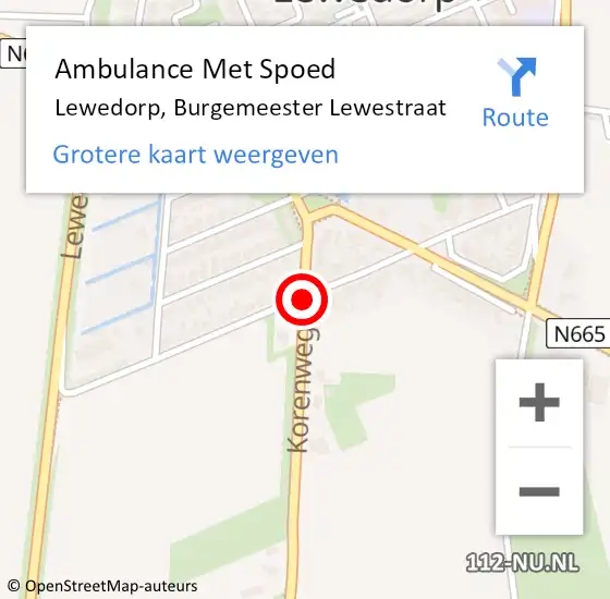 Locatie op kaart van de 112 melding: Ambulance Met Spoed Naar Lewedorp, Burgemeester Lewestraat op 29 oktober 2013 10:24
