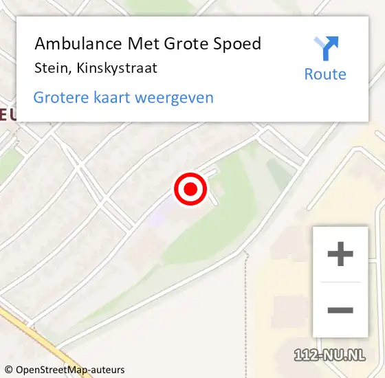 Locatie op kaart van de 112 melding: Ambulance Met Grote Spoed Naar Stein, Kinskystraat op 9 februari 2015 12:53