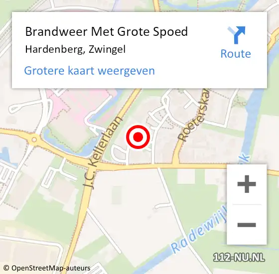 Locatie op kaart van de 112 melding: Brandweer Met Grote Spoed Naar Hardenberg, Zwingel op 29 oktober 2013 10:32