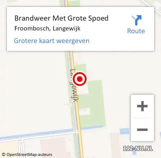 Locatie op kaart van de 112 melding: Brandweer Met Grote Spoed Naar Froombosch, Langewijk op 9 februari 2015 13:59