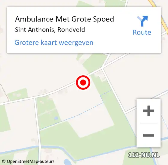 Locatie op kaart van de 112 melding: Ambulance Met Grote Spoed Naar Sint Anthonis, Rondveld op 9 februari 2015 14:05