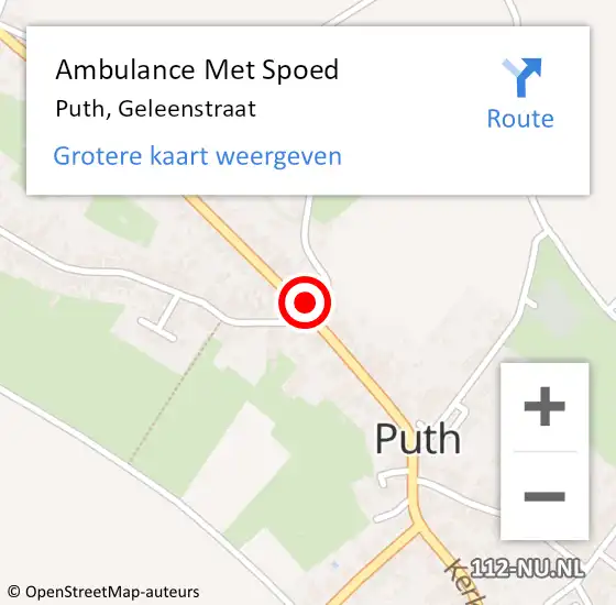 Locatie op kaart van de 112 melding: Ambulance Met Spoed Naar Puth, Geleenstraat op 9 februari 2015 14:33