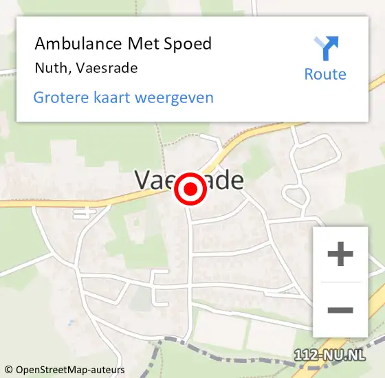 Locatie op kaart van de 112 melding: Ambulance Met Spoed Naar Nuth, Vaesrade op 9 februari 2015 14:46