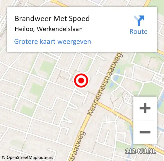 Locatie op kaart van de 112 melding: Brandweer Met Spoed Naar Heiloo, Werkendelslaan op 9 februari 2015 14:56