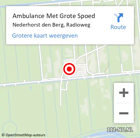 Locatie op kaart van de 112 melding: Ambulance Met Grote Spoed Naar Nederhorst den Berg, Radioweg op 9 februari 2015 15:01