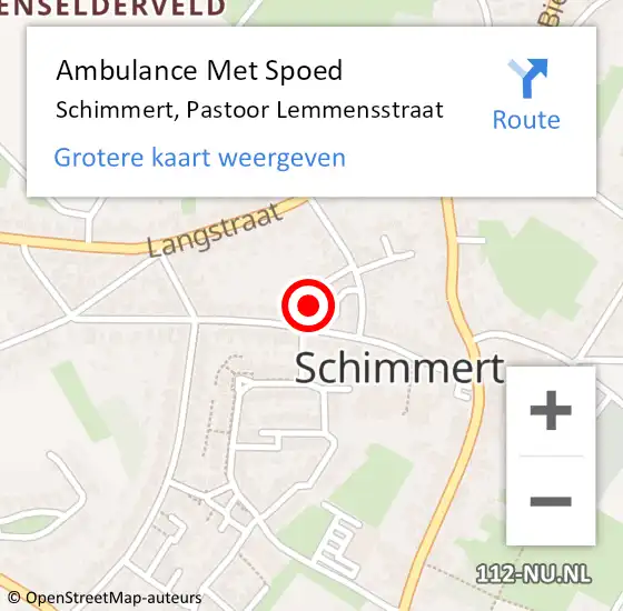 Locatie op kaart van de 112 melding: Ambulance Met Spoed Naar Schimmert, Pastoor Lemmensstraat op 9 februari 2015 15:24
