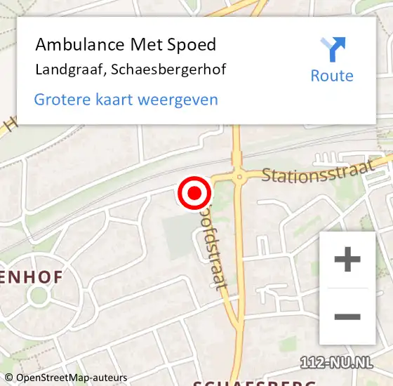 Locatie op kaart van de 112 melding: Ambulance Met Spoed Naar Landgraaf, Schaesbergerhof op 9 februari 2015 17:33